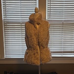 Women's Reversible Cream Faux Fur Vest